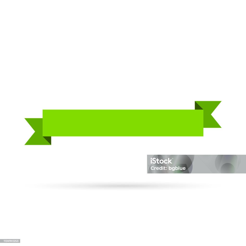 Green Ribbon Layout Green Ribbon Isolated On White Background Design Element Stock ...