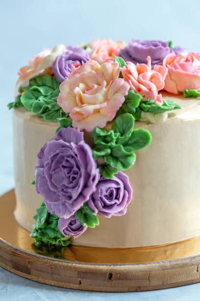 istock Buttercream flower cake close-up. 1134941335