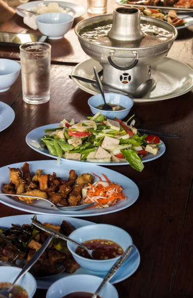 istock Food on the plate on dining table. 1134948431