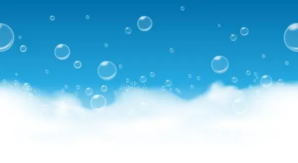 Vector illustration of Soap bubbles background
