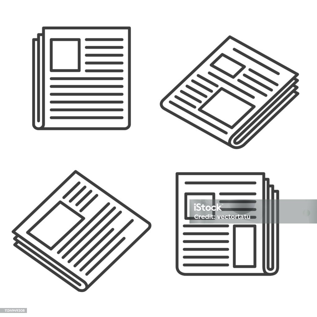 Ícones do jornal ajustados - Vetor de Jornal royalty-free