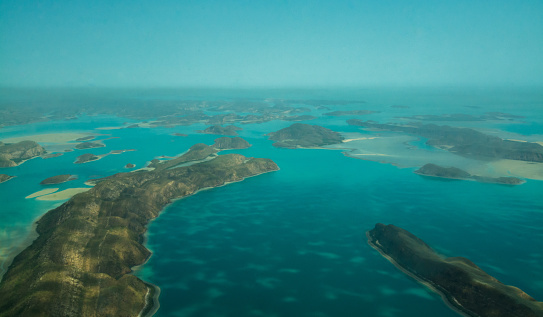 Scneic flight over Buccaneer Archipel in Western Australia