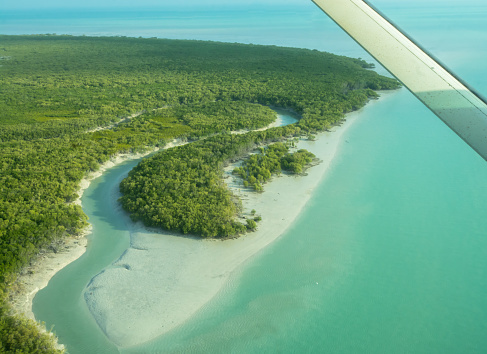 Flying over mangrove forest near Broome, Western Australia