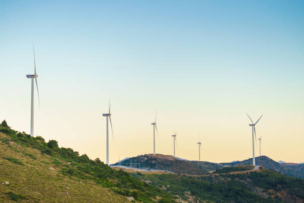 istock Windmills on Greek hills 1134956860