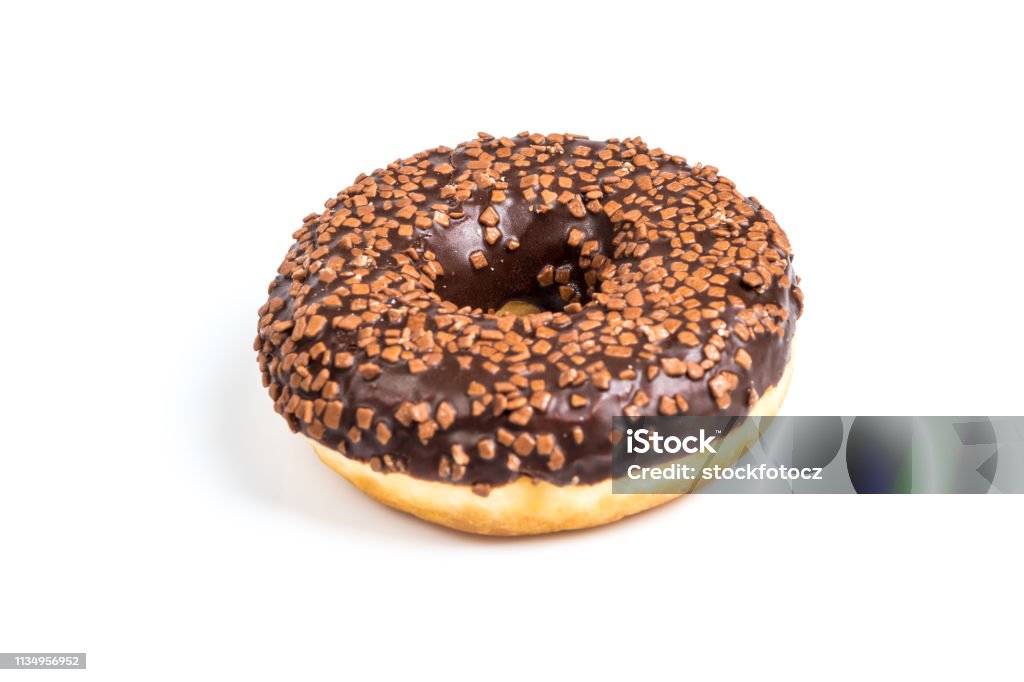 Sweet chocolate donut isolated on white background Doughnut Stock Photo