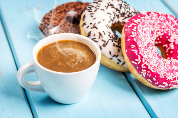 istock Sweet donuts on black stone table 1134957173