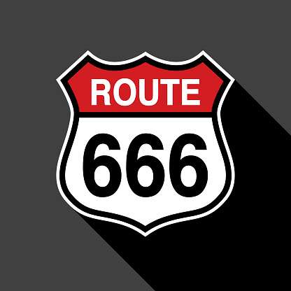 Vector illustration of a route
666 sign.