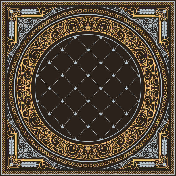 vintage-ordensdekoratives design - art nouveau classic backgrounds frame stock-grafiken, -clipart, -cartoons und -symbole