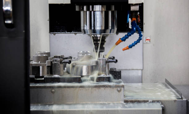 istock Close up of CNC machine at work 1134966826