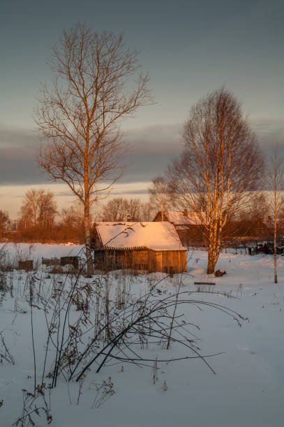 istock Village houses in winter. 1134968902