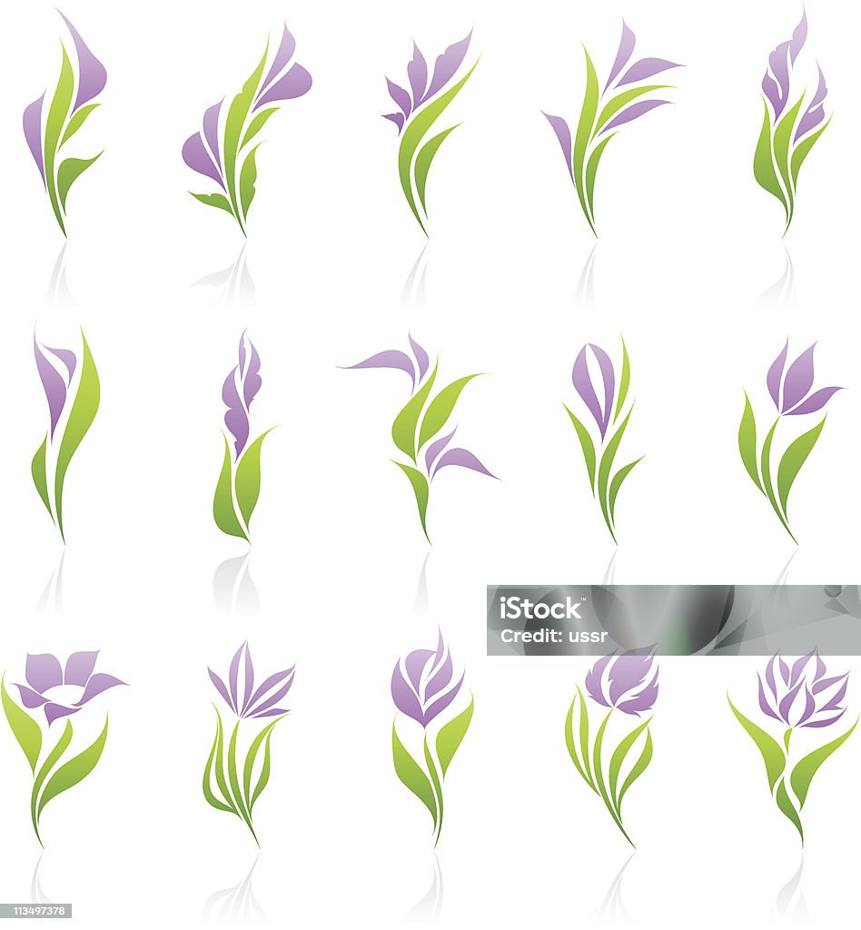 Fiori. Elementi per il design. - arte vettoriale royalty-free di Calla - Aro