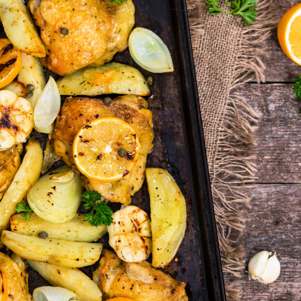 istock Roasted Chicken with Potatoes and Meyer Lemon 1134974050
