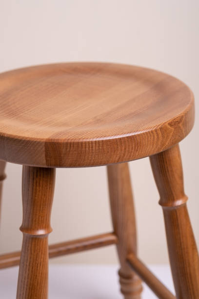istock Handcrafted wooden backless stool on white background isolated 1134977623