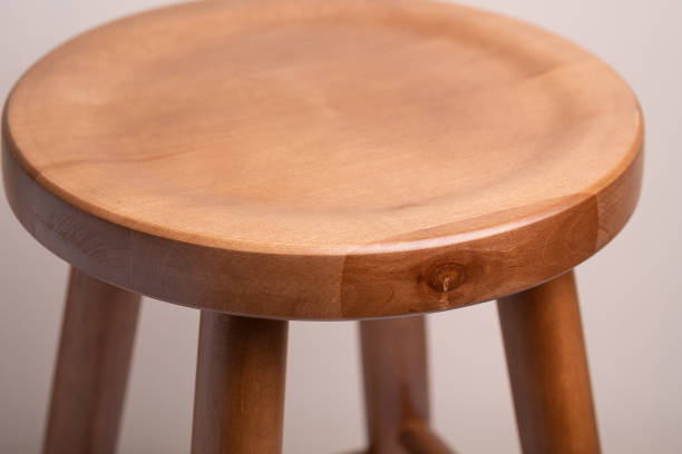 istock Handcrafted wooden backless stool on white background isolated 1134977631