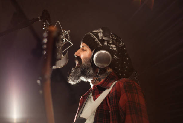 istock Recording song at music studio 1134980393