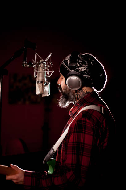 istock Recording song at music studio 1134980468