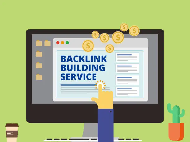 Vector illustration of Backlink Building Service