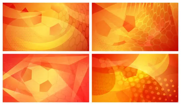 Vector illustration of Soccer backgrounds in colors of Spain