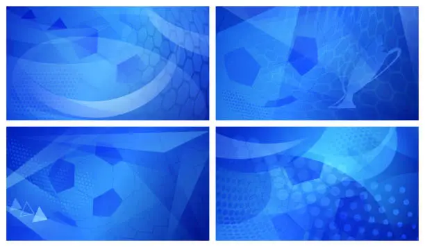 Vector illustration of Soccer backgrounds in blue colors