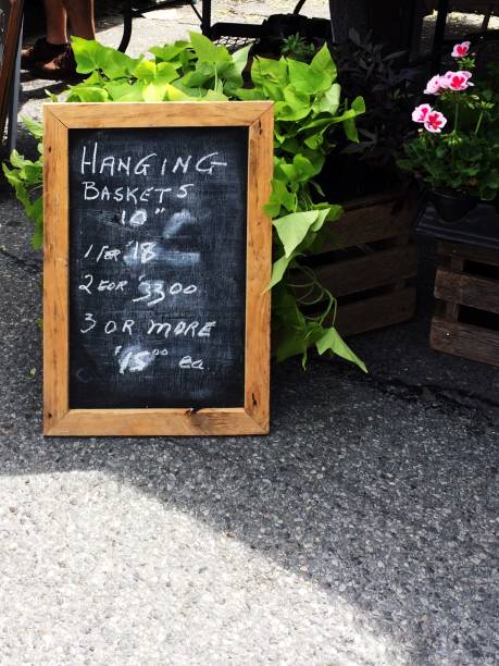 istock Rustic wood frame chalkboard with outdoor plants 1134986548