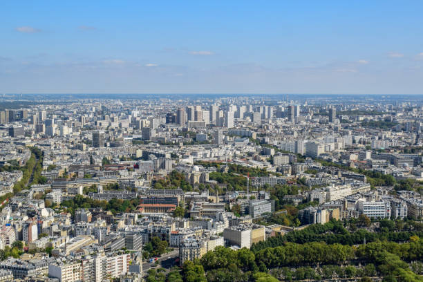 istock Aerial View of Paris Skyline in Summer 1134987566