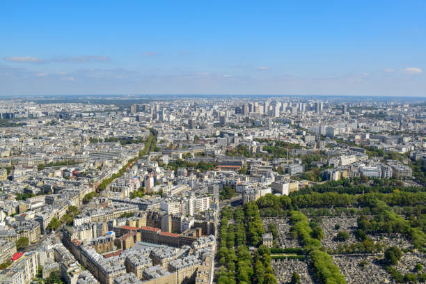 istock Aerial View of Paris Skyline in Summer 1134988978