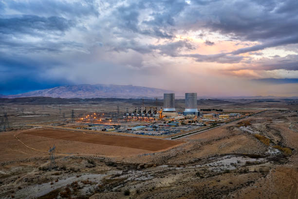 centrale elettrica nel sud dell'iran scattata a gennaio 2019 scattata in hdr - iran foto e immagini stock