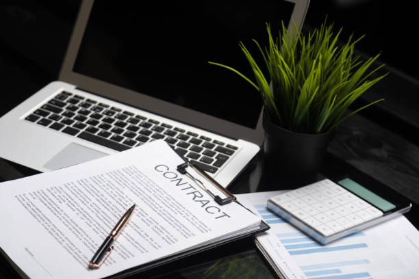 Office life, paperwork, client contract, business agreement concept