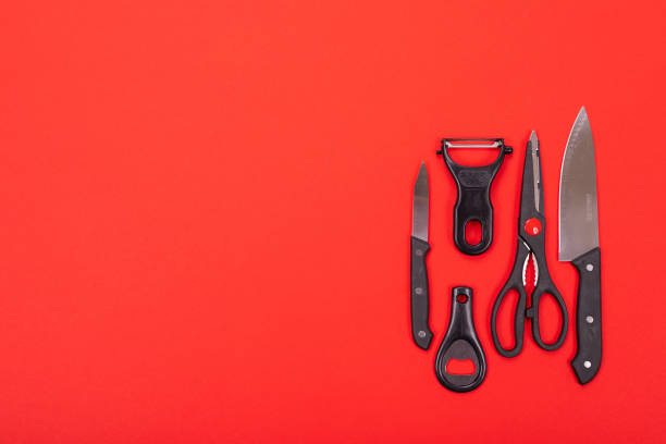 istock top view of the cutting with kitchen utensils isolated on a red background 1134997550