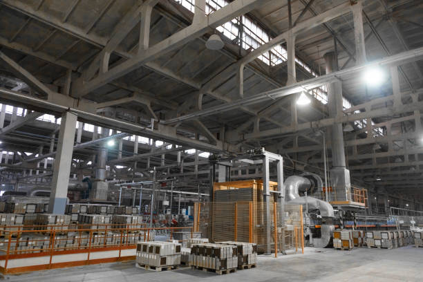 istock Long dusty corridors inside the ceramic factory 1134998290