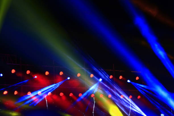 istock Stage lighting effect in the dark, close-up pictures 1135008403