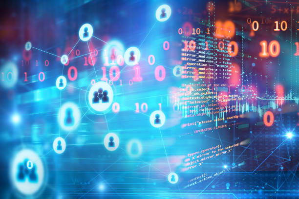 istock abstract illustration background with user icon and connecting dots . 1135012230