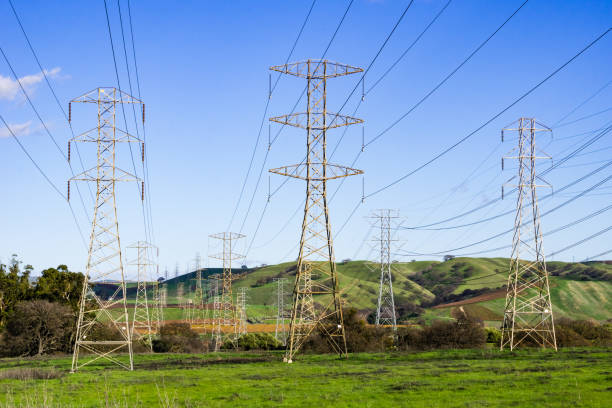 istock High voltage electricity towers, California 1135012376