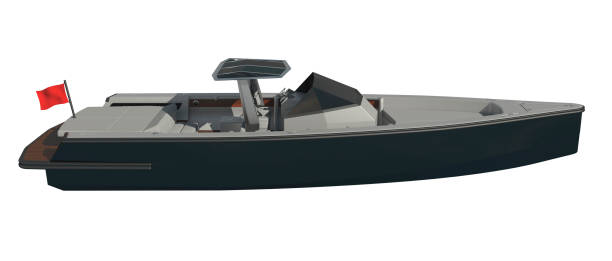istock Powerboat Isolated on white background 3d illustration 1135019929