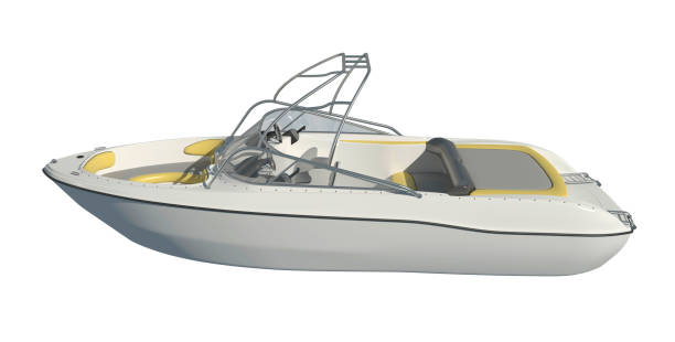 istock Powerboat Isolated on white background 3d illustration 1135019936