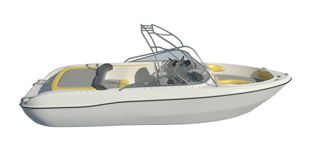 istock Powerboat Isolated on white background 3d illustration 1135019956