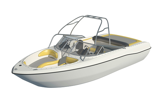 3D illustration speedboat Isolated on white background