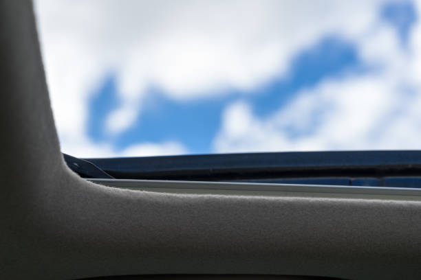 istock car Sunroof looking at blue sky 1135023277