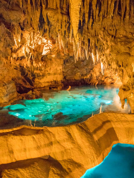 istock Limestone cave that nature's work created in Okinawa Prefecture, Japan. Many tourists visit every day as representative tourist spots in Okinawa. 1135024005