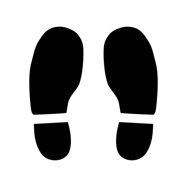Modern design shoes foot step icon on white background Modern design shoes foot step icon on white background . babyproof stock illustrations