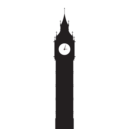 Big Ben vector silhouette. Vector illustration