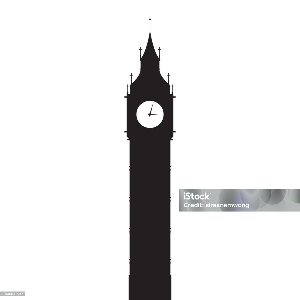 Big Ben vector silhouette Big Ben vector silhouette. Vector illustration Big Ben stock vector