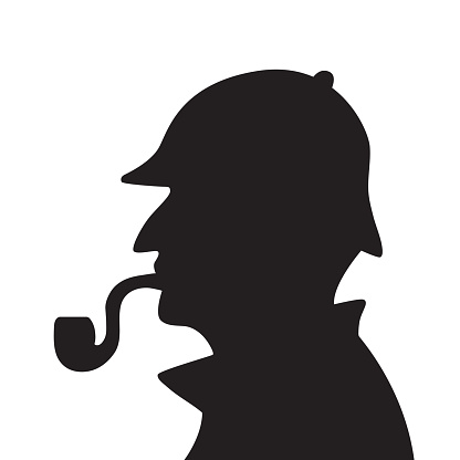 Sherlock holmes silhouette vector illustration