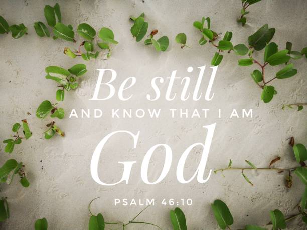 istock Be still with God design for Christianity with sandy beach background. 1135034003
