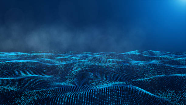 istock Abstract Blue Color Digital Particles and Smoke Background 1135035145