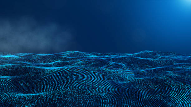 istock Abstract Blue Color Digital Particles and Smoke Background 1135035147