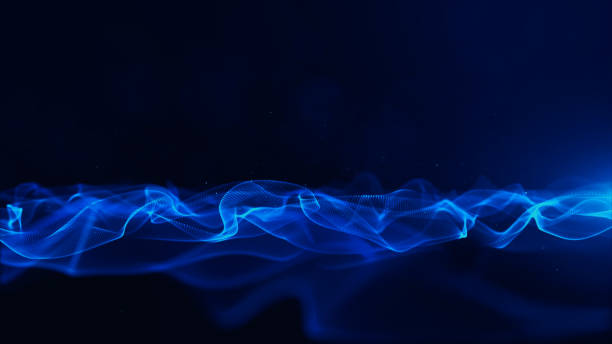 istock Abstract Blue Color Digital Particles With Bokeh and Light Background 1135035150