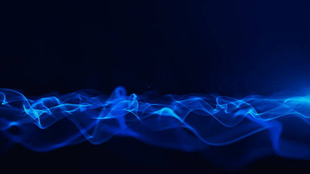 istock Abstract Blue Color Digital Particles With Bokeh and Light Background 1135035151