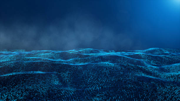 istock Abstract Blue Color Digital Particles and Smoke Background 1135035152