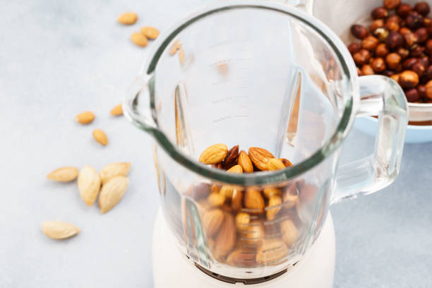 istock Soaked almonds in blender. Making vegan nut milk. 1135037063